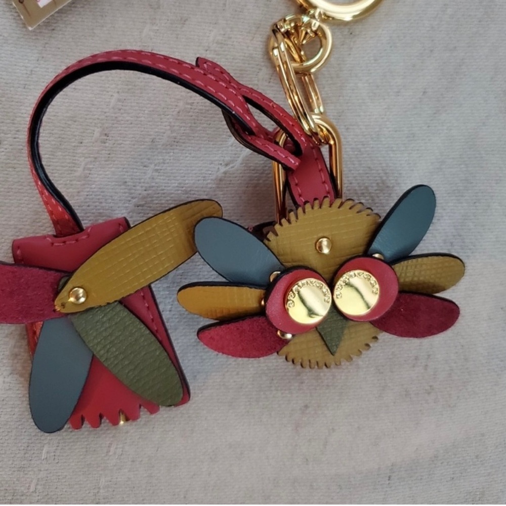 Nwt Burberry Leather bag charm keyring 100% Authentic